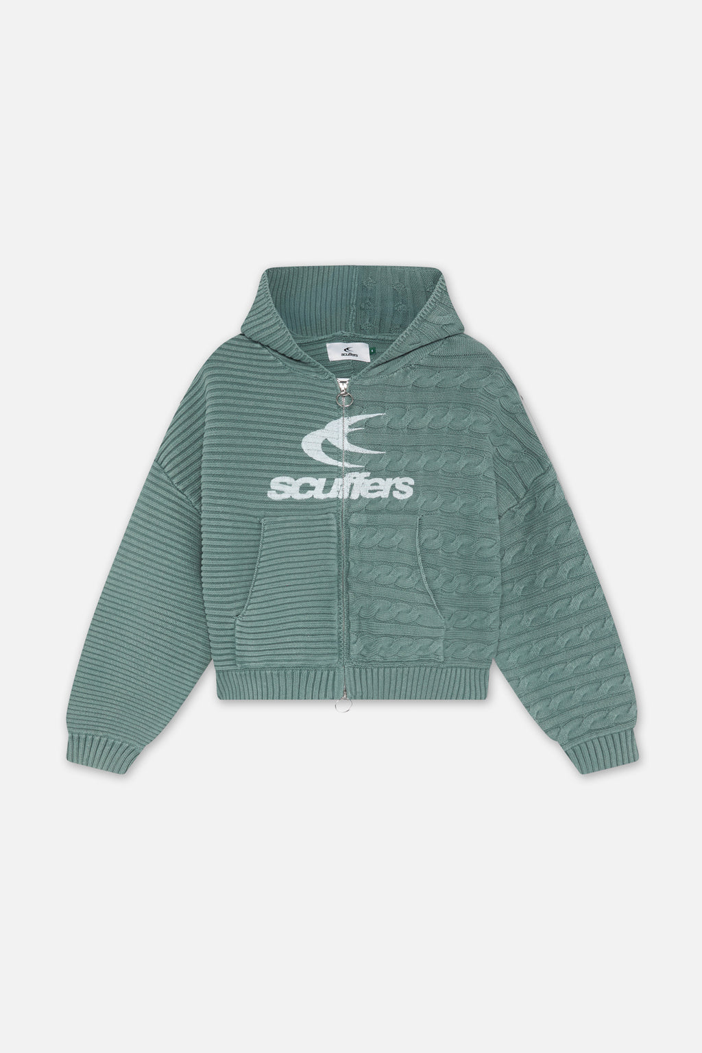 Zipper Knit Scuffers Knit Zipper Verdes | 98731GWBX